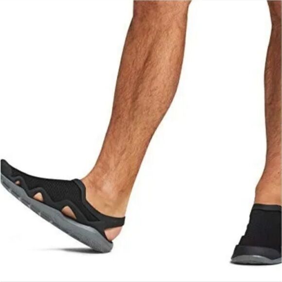 Crocs Swiftwater Sz 8 Mesh Wave Sandal Slate Gray Black Men’s Water Shoes - Picture 2 of 9